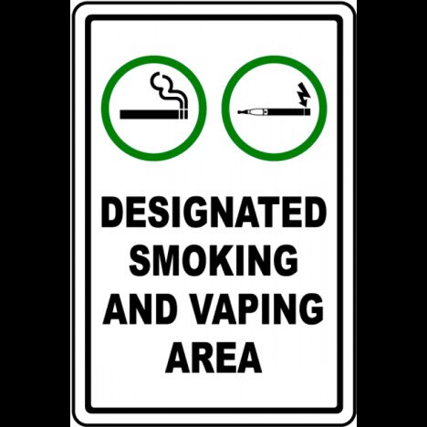 Designated smoking and vaping area signs